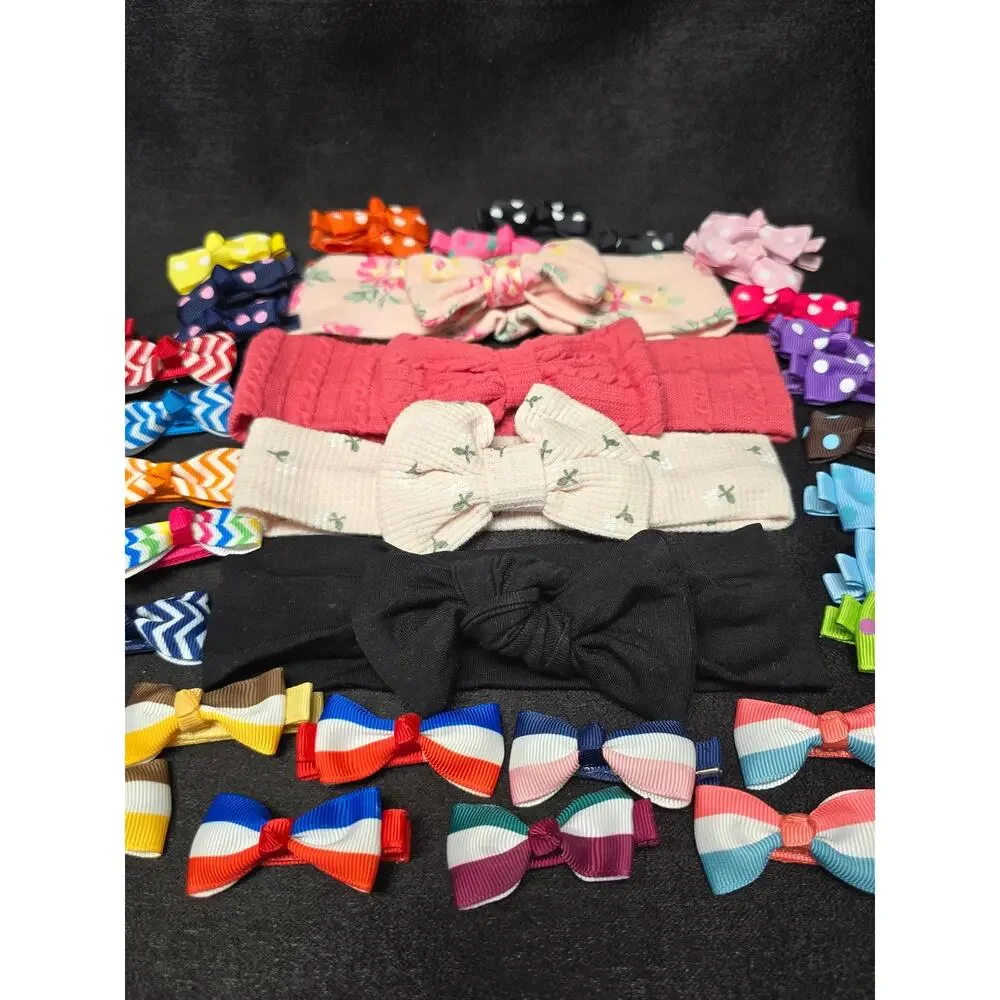 Headbands & Mini Ribbon Hairclip Bows Girl's Hair Accessories Children's